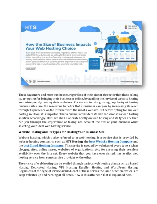 How the Size of Business Impacts Your Web Hosting Choice