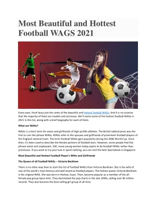 Most Beautiful and Hottest Football WAGS 2021