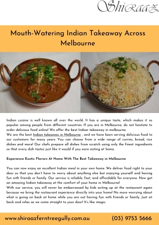 Mouth-Watering Indian Takeaway Across Melbourne