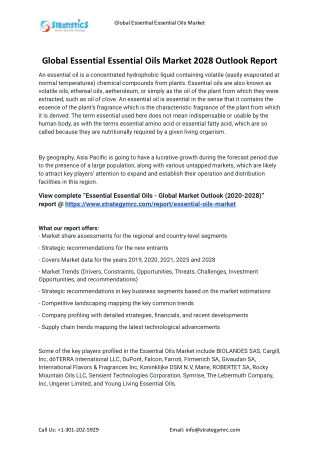 2021 Essential Oils Market Global Analysis Report