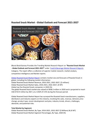 Global Roasted Snack Market Research Report 2021-2027