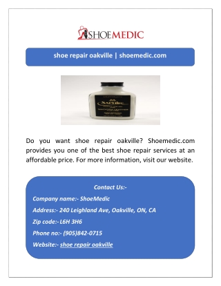shoe repair oakville | shoemedic.com