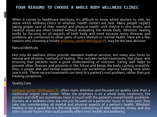 Four Reasons to Choose a Whole Body Wellness