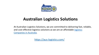 Affordable Logistics Companies In Australia