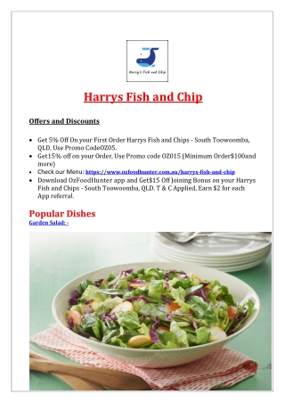 5% Off - Harrys Fish and Chips| Burger Toowoomba, QLD