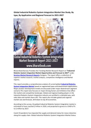 Global Industrial Robotics System Integration Market Research Report 2021-2027