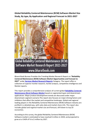 Global Reliability Centered Maintenance (RCM) Software Market Research Report 2021-2027