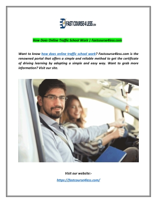 How Does Online Traffic School Work | Fastcourse4less.com