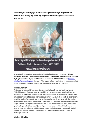 Global Digital Mortgage Platform Comprehensive(RCM) Software Market Research Report 2021-2030