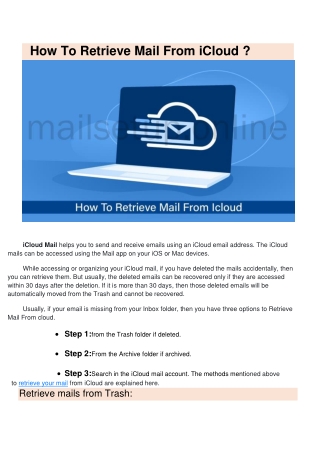 Here is the quick way to Retrieve Mail From iCloud
