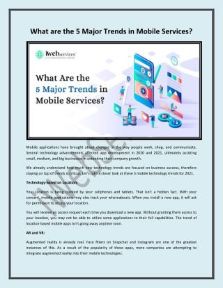 What are the 5 Major Trends in Mobile Services - iWebServices