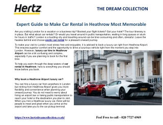 Expert Guide to Make Car Rental in Heathrow Most Memorable