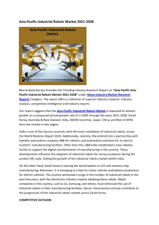 Asia-Pacific Industrial Robots Market 2021-2028