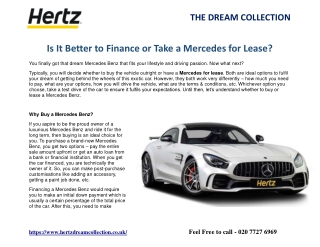 Is It Better to Finance or Take a Mercedes for Lease?