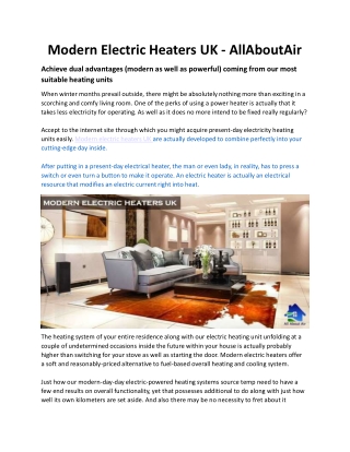 Modern Electric Heaters UK