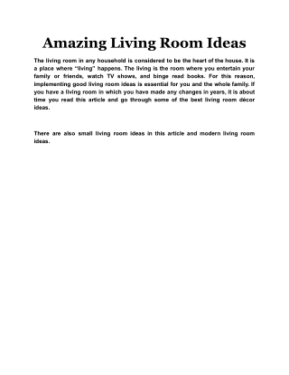 Amazing Living Room Ideas