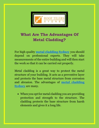 What Are The Advantages Of Metal Cladding?