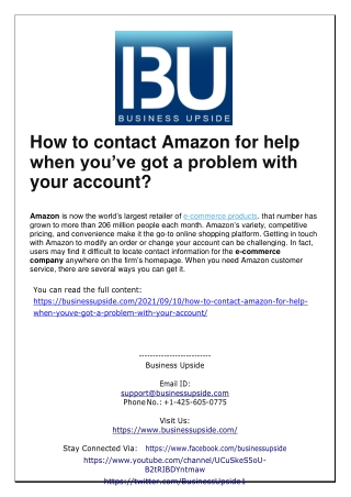 How to contact Amazon for help when you’ve got a problem with your account?