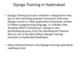 Django Training in Hyderabad