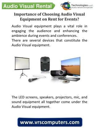 Importance of Choosing Audio Visual Rental in Dubai?
