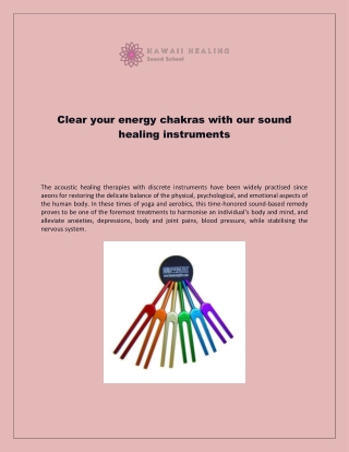 Clear your energy chakras with our sound healing instruments