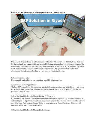 ERP Solution in Riyadh