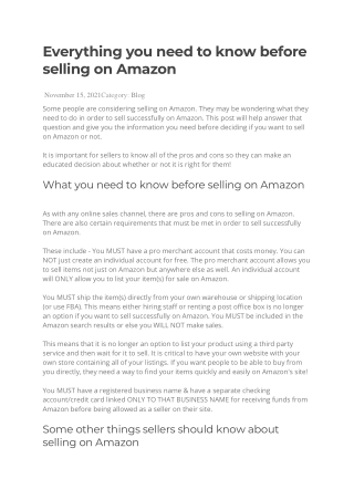 Everything you need to know before selling on Amazon