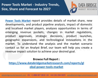 Power Tools Market expected to reach USD 55,592.66 million by 2027