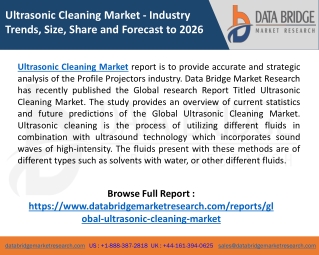 Ultrasonic Cleaning Market expected to rise to an estimated value of USD 2.52 billion by 2026