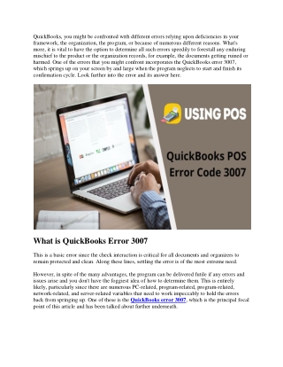 Fix QuickBooks POS Error Code 3007