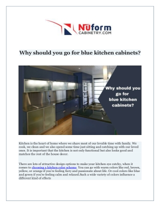 Why should you go for blue kitchen cabinets?