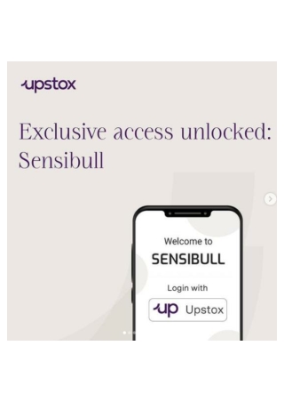 Exclusive Access Unlocked: Sensibull - Upstox App