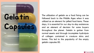 Key Features of Gelatin Capsules