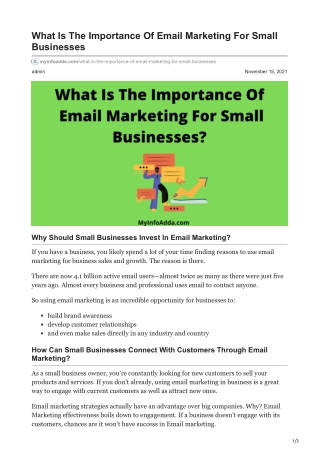 1What Is The Importance Of Email Marketing For Small Businesses