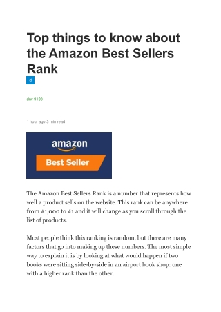 Top things to know about the Amazon Best Sellers Rank