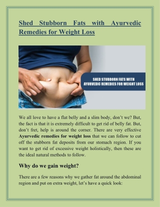 Ayurvedic remedies for weight loss