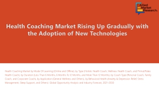 Health Coaching Market Rising Up Gradually with the Adoption of New Technologies