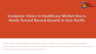 Computer Vision in Healthcare Market PPT
