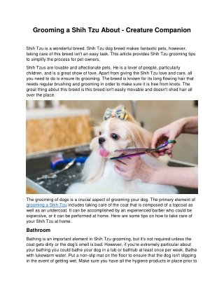 Grooming a Shih Tzu About - Creature Companion