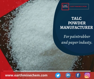Talc powder for paper, paint and rubber industry