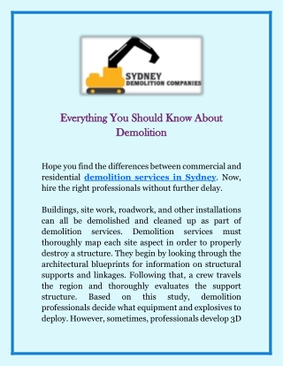 Everything You Should Know About Demolition