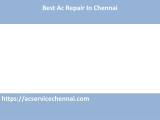 Ac Repair And Service In Chennai