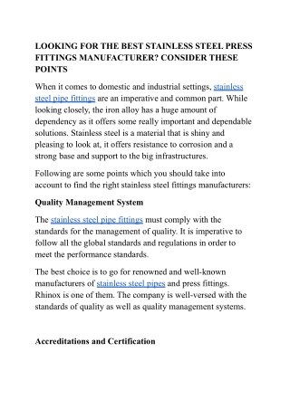 stainless steel Press Fittings