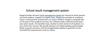 School result management system