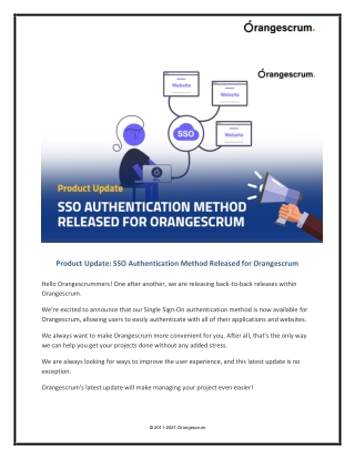 Product Update_ SSO Authentication Method Released for Orangescrum