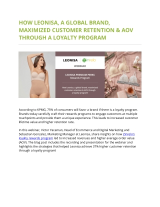 How Leonisa, Maximized Customer Retention & AOV through a Loyalty Program