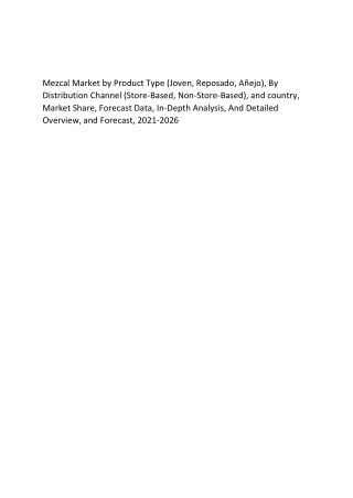 Mezcal Market by Product Analysis