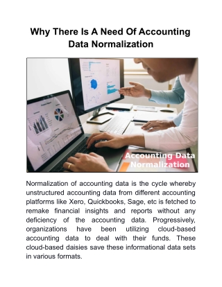 Why There Is A Need Of Accounting Data Normalization