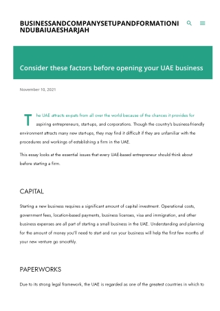 Consider these factors before opening your UAE business