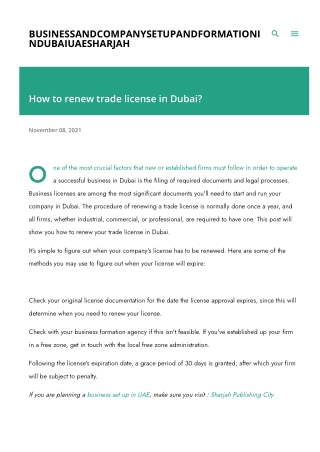 How to renew trade license in Dubai?